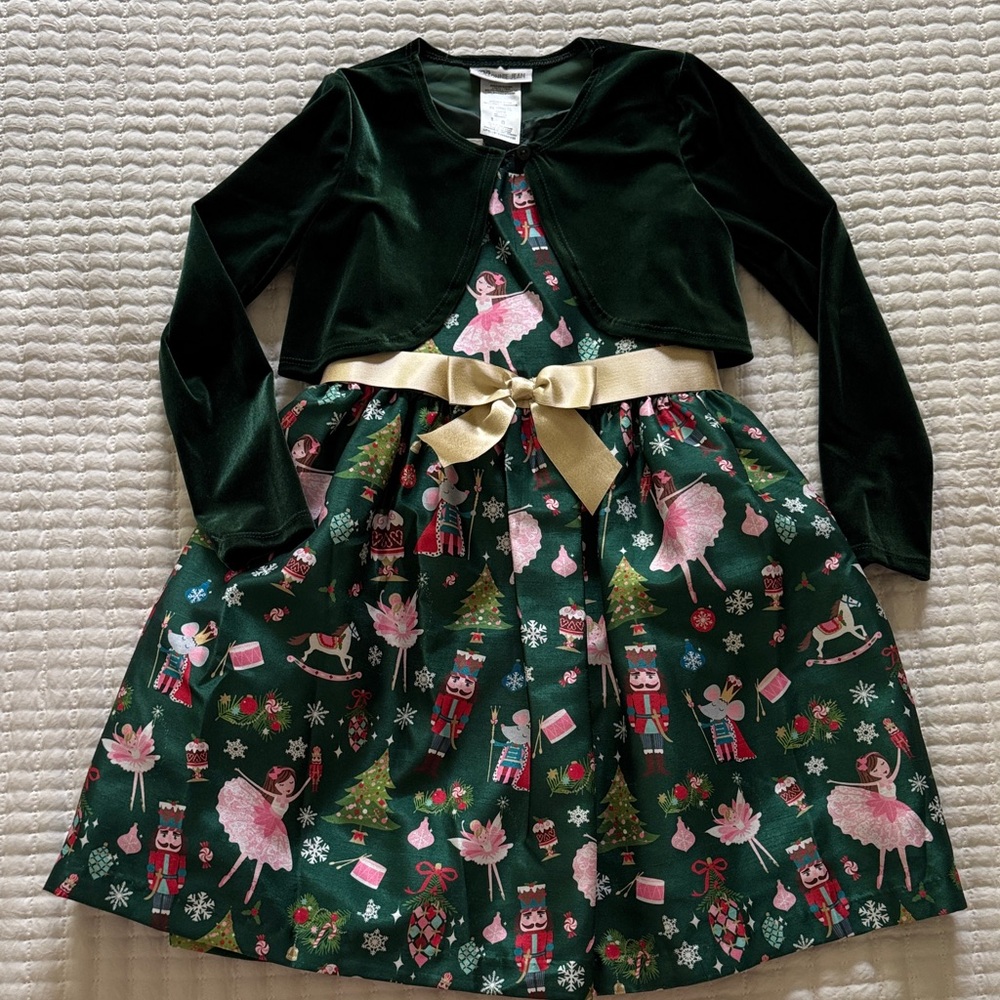 Bonnie Jean Green and Gold Nutcracker Dress